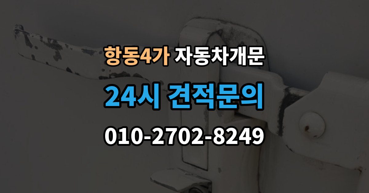 항동4가 차 문 잠겼을 때 문은 열려도 시동이 안 걸릴 때 구분법