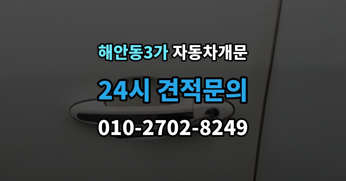 해안동3가 차 문 잠겼을 때 보험사 긴급출동과 전문업체 비교